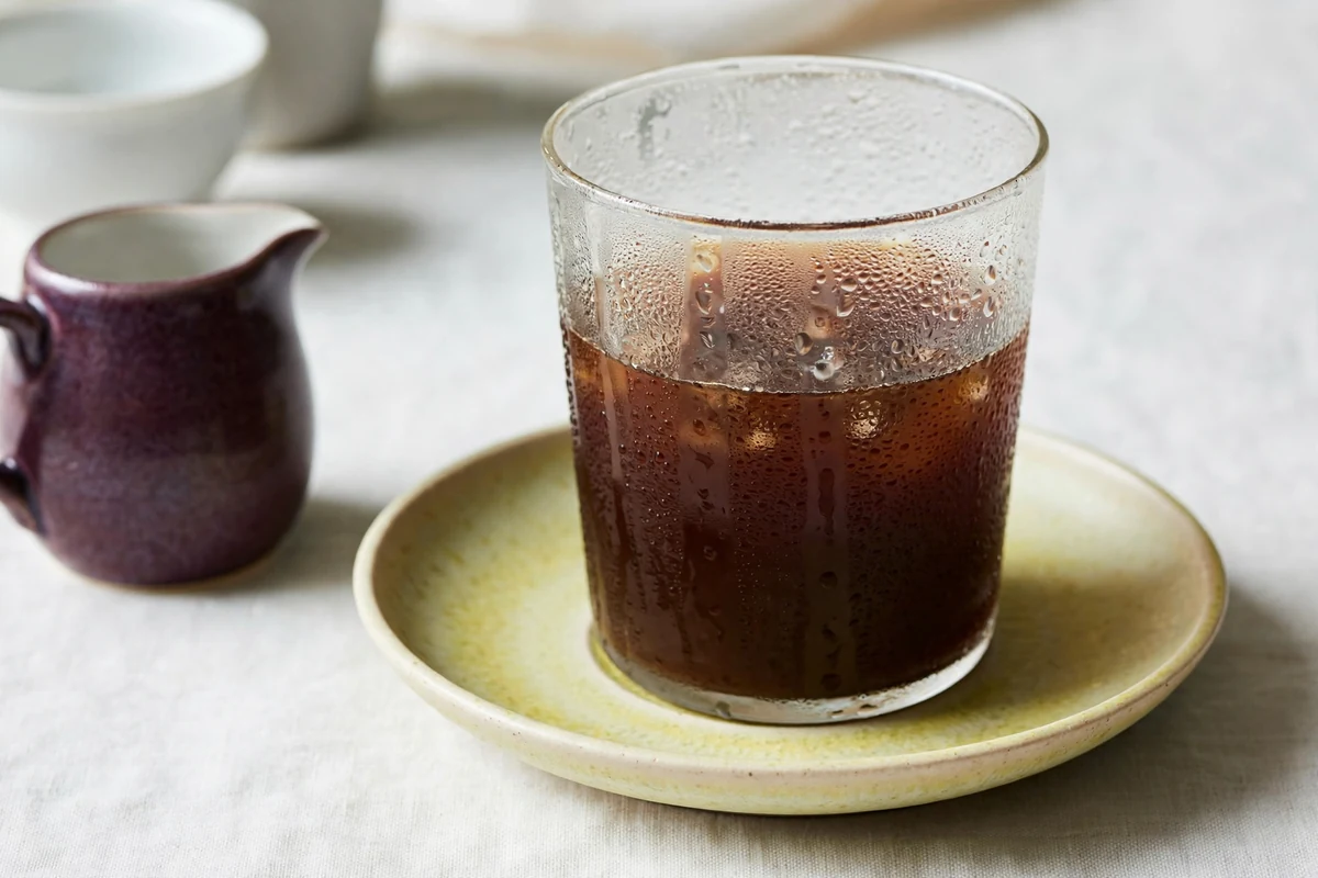 Condensation on a cold coffee glass