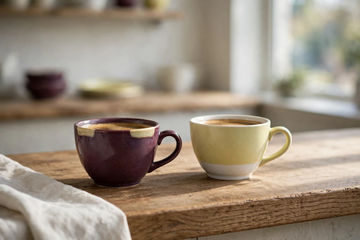 A quiet counter with cups within reach